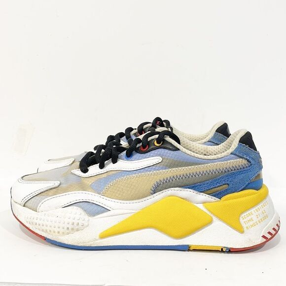 Puma RS-X3 Sonic The Hedgehog Yellow White Blue Kids Sneakers Sz 6.5C - Picture 2 of 12